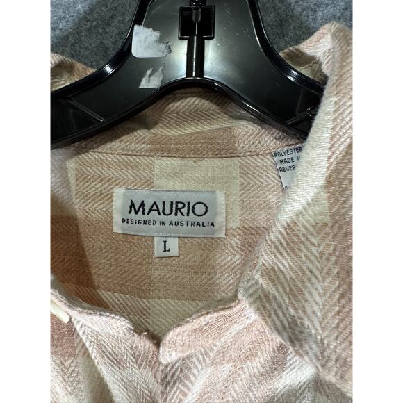 maurio designed in australia Shirt Women Large Pink Plaid flannel Relax Oversize - Picture 2 of 8